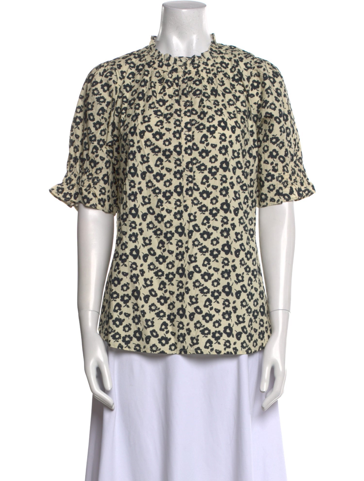 Apiece Apart Printed Mock Neck Blouse w/ Tags