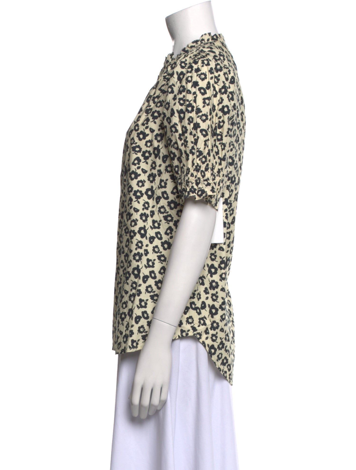 Apiece Apart Printed Mock Neck Blouse w/ Tags
