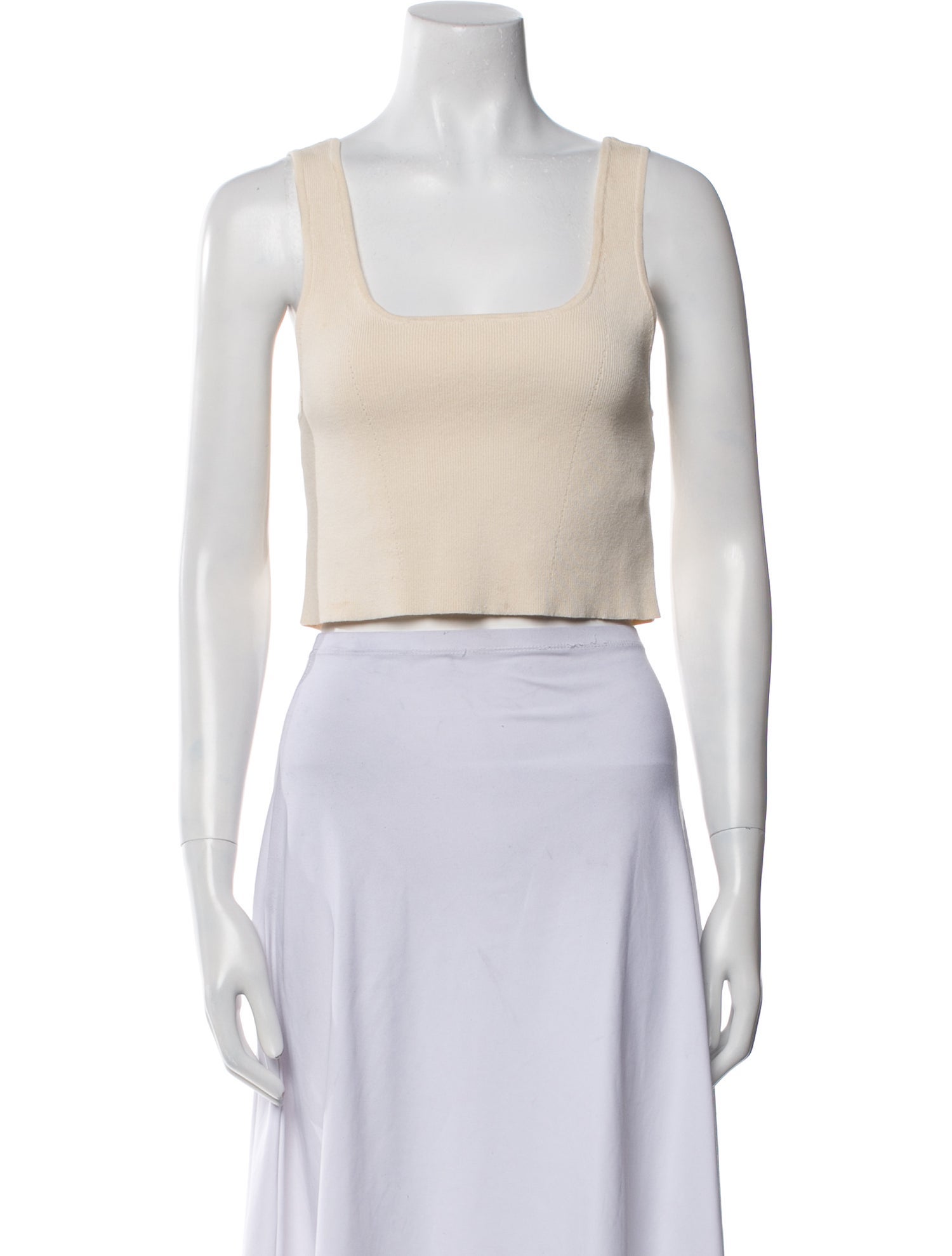 Apiece Apart Square Neckline Sleeveless Crop Top