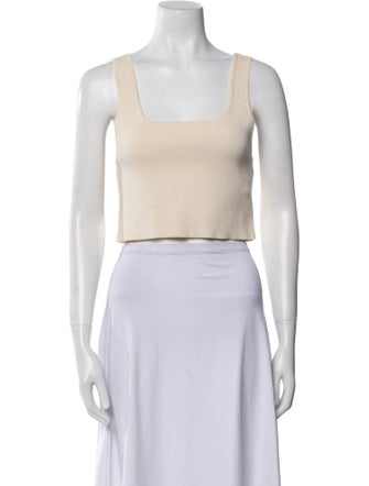 Apiece Apart Square Neckline Sleeveless Crop Top