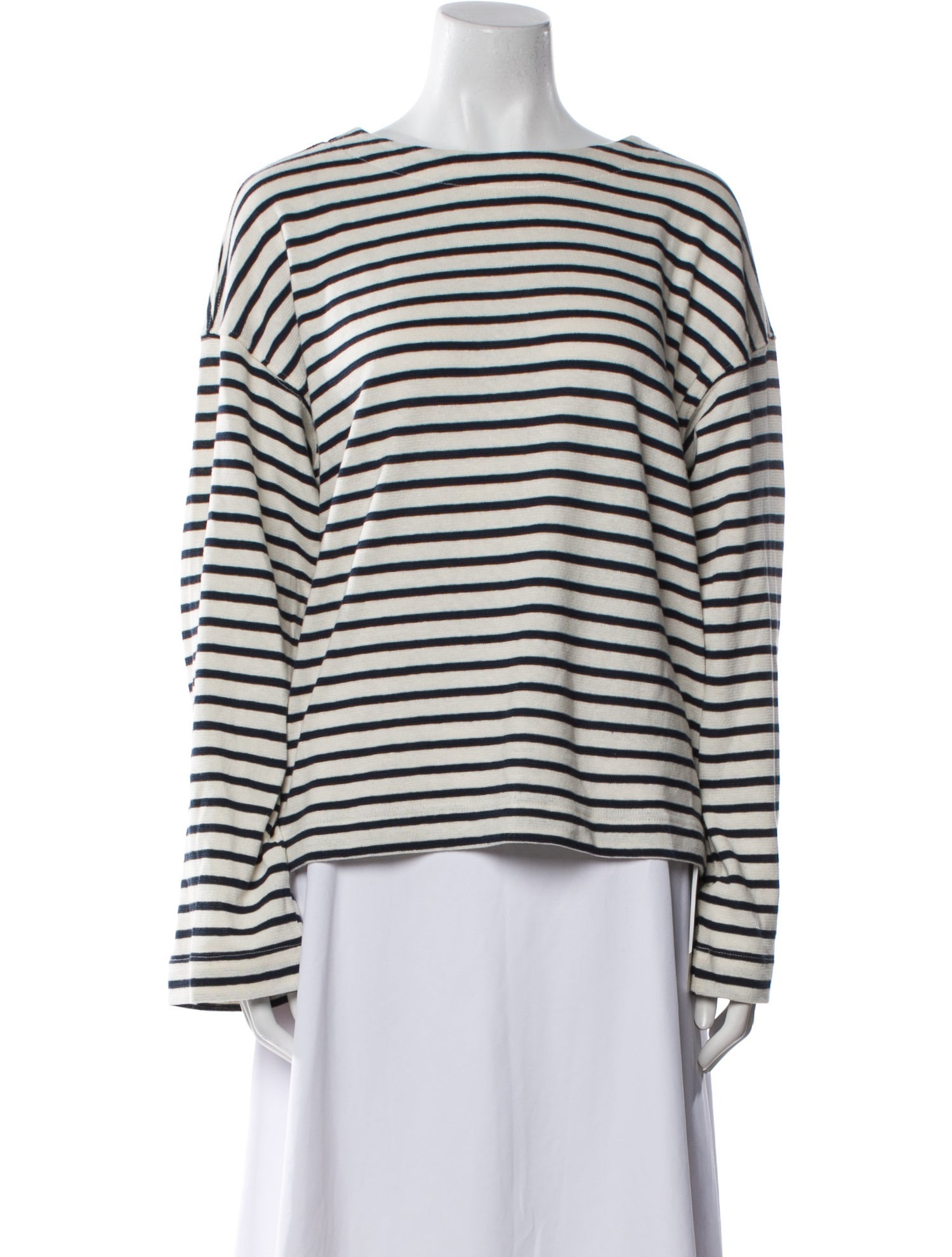Apiece Apart Striped Bateau Neckline Top