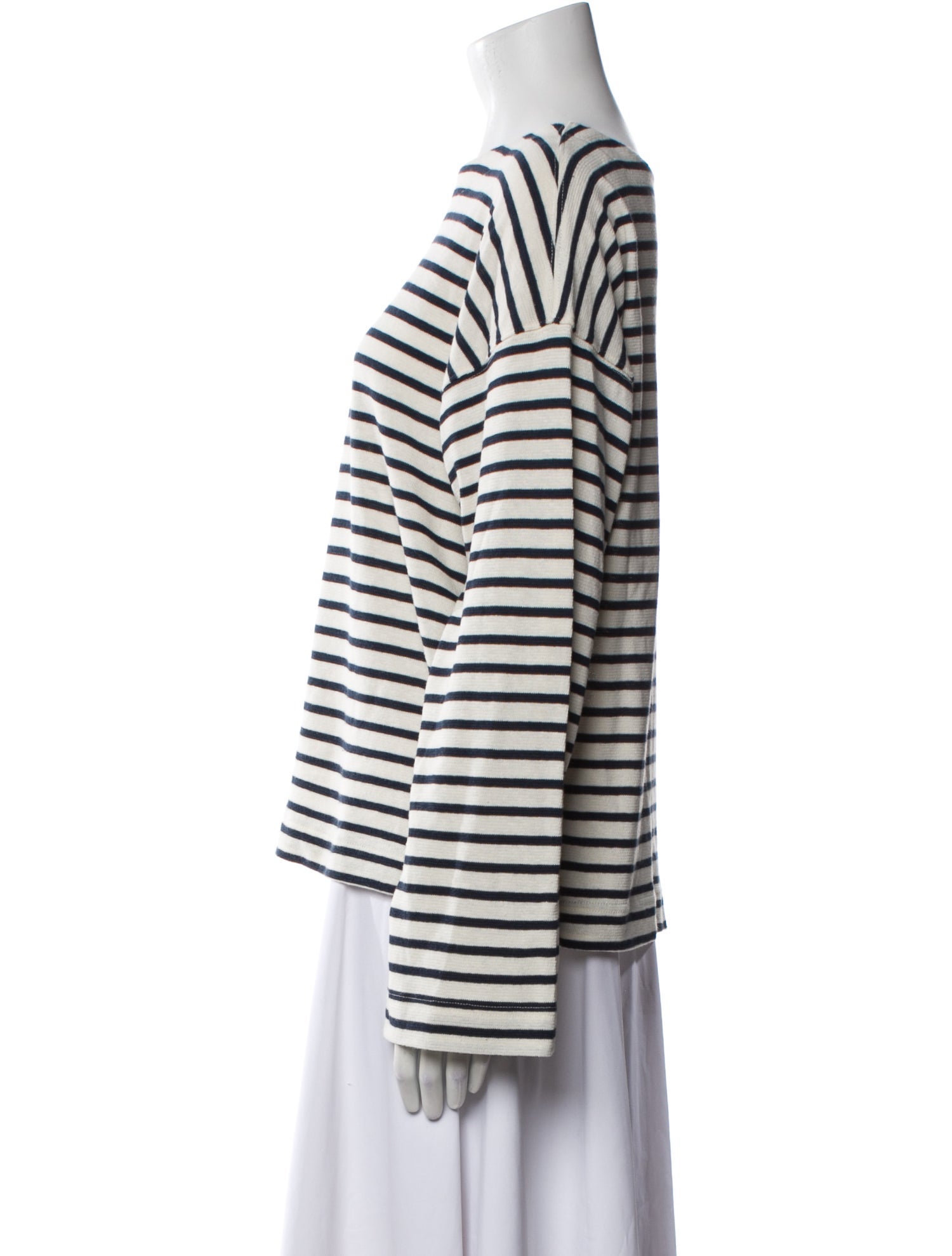 Apiece Apart Striped Bateau Neckline Top