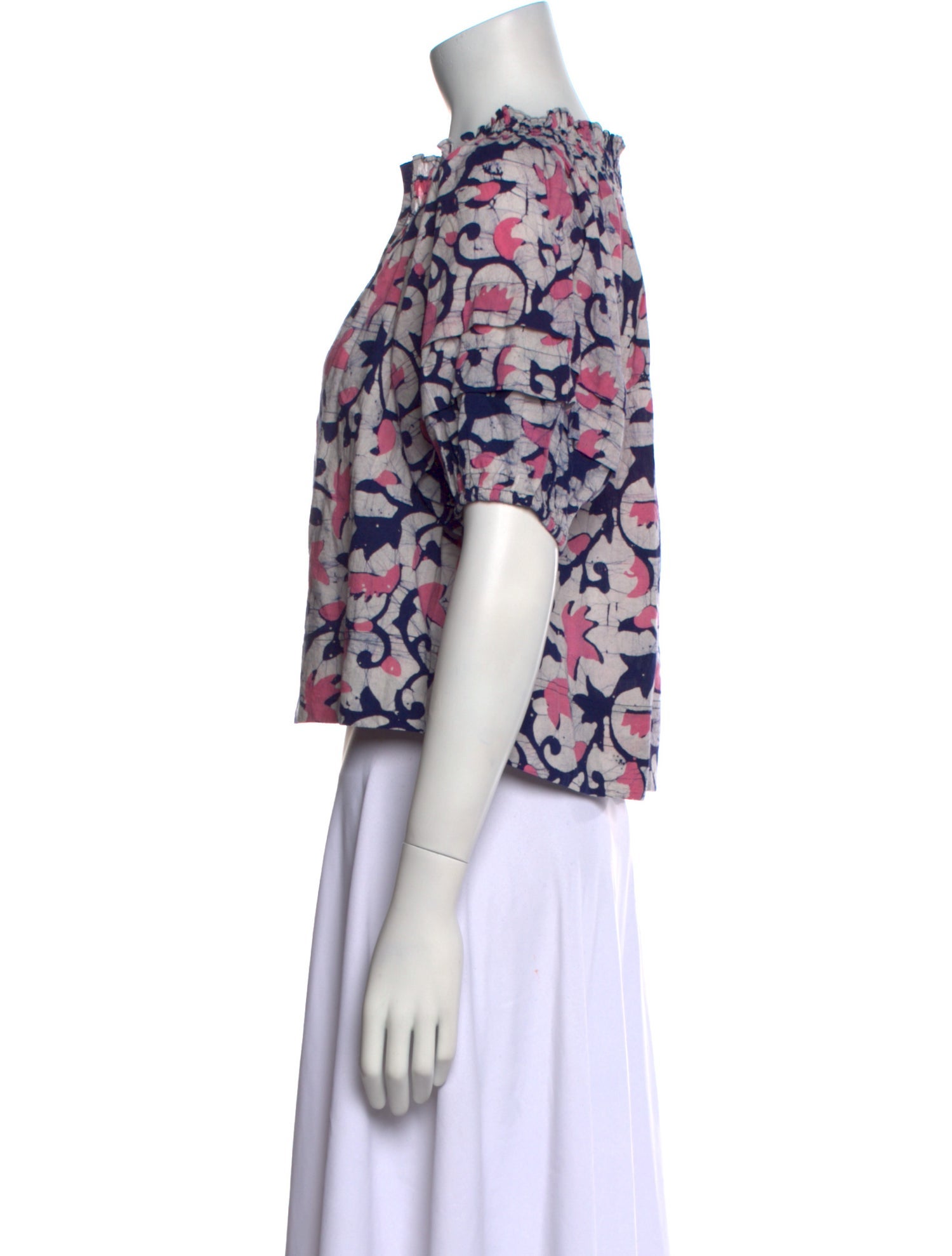 Apiece Apart Floral Print V-Neck Crop Top