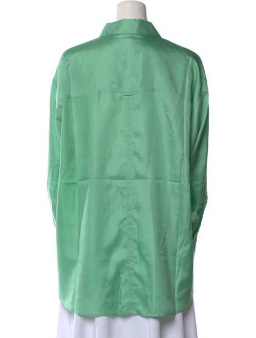 Apiece Apart Silk Long Sleeve Button-Up Top