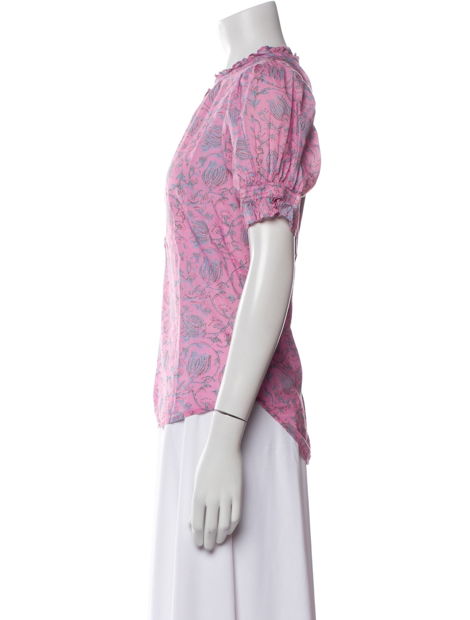 Apiece Apart Paisley Print Mock Neck Blouse