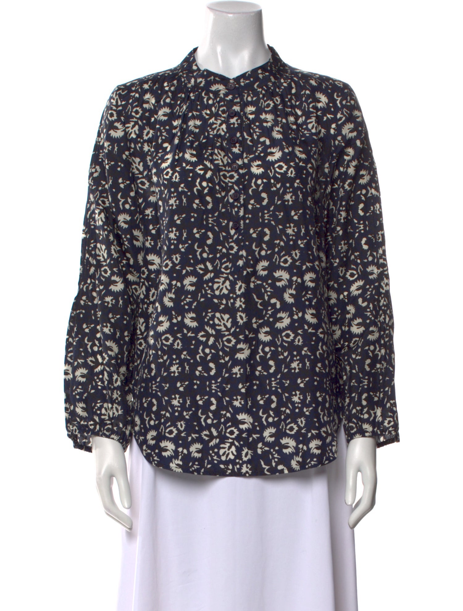 Apiece Apart Silk Floral Print Blouse