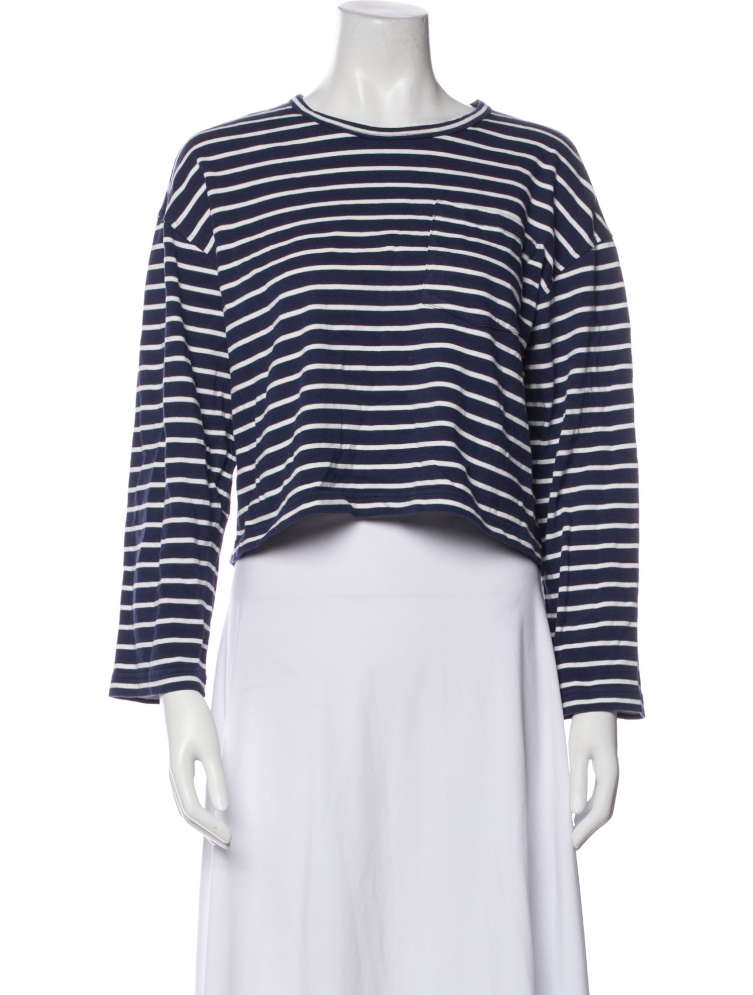 Apiece Apart Striped Crew Neck Crop Top