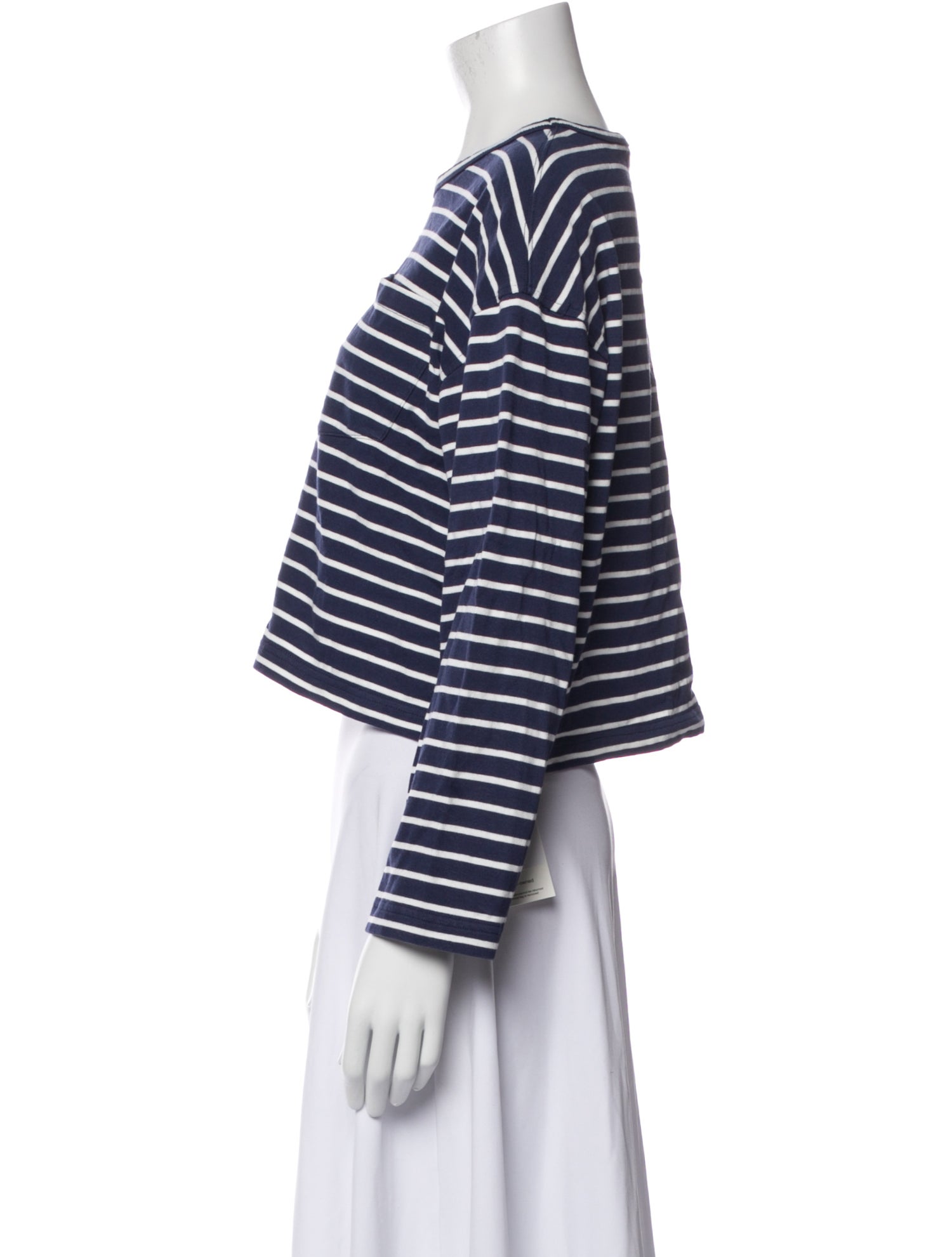 Apiece Apart Striped Crew Neck Crop Top