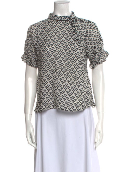 Apiece Apart Printed Mock Neck Top