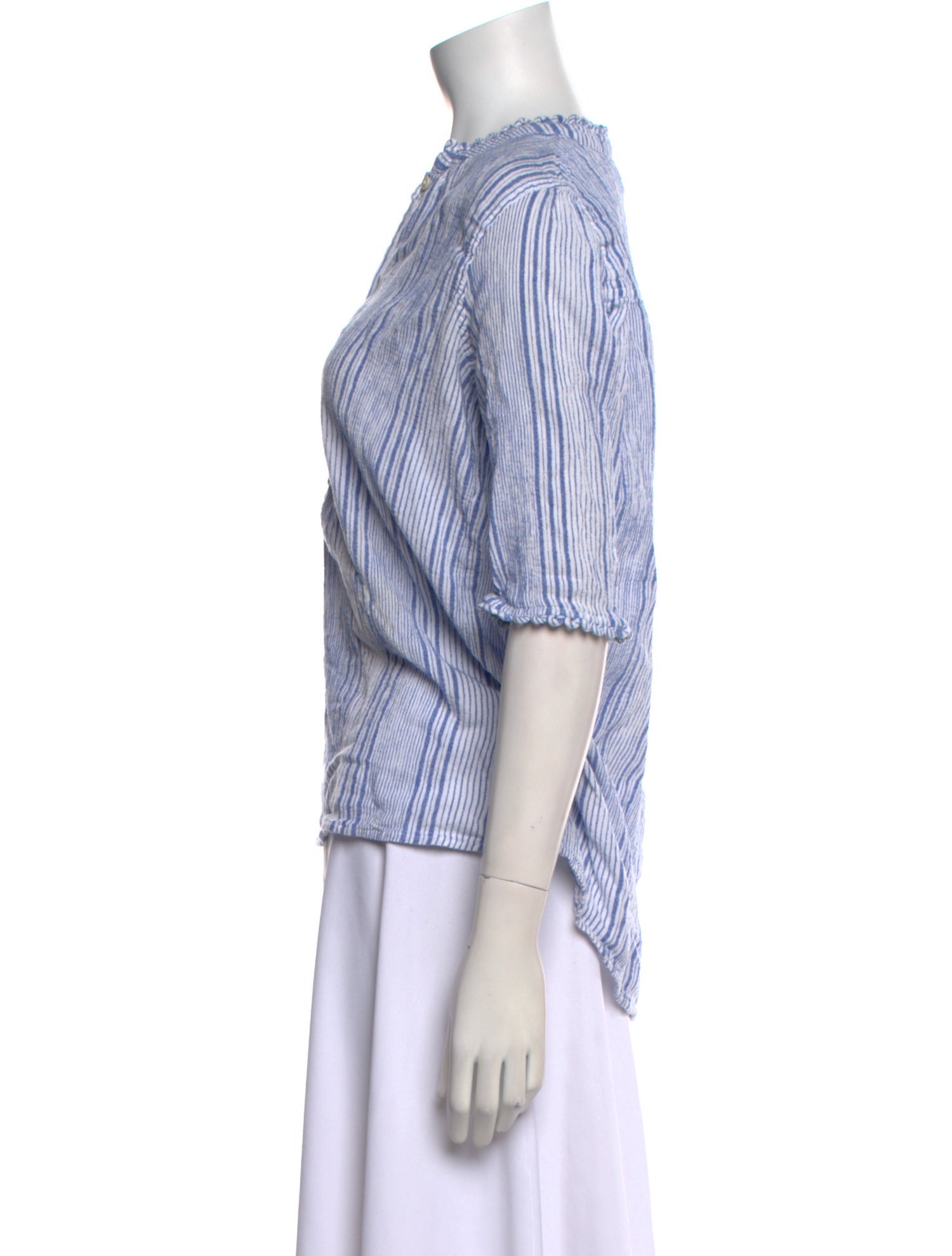 Apiece Apart Striped V-Neck Blouse