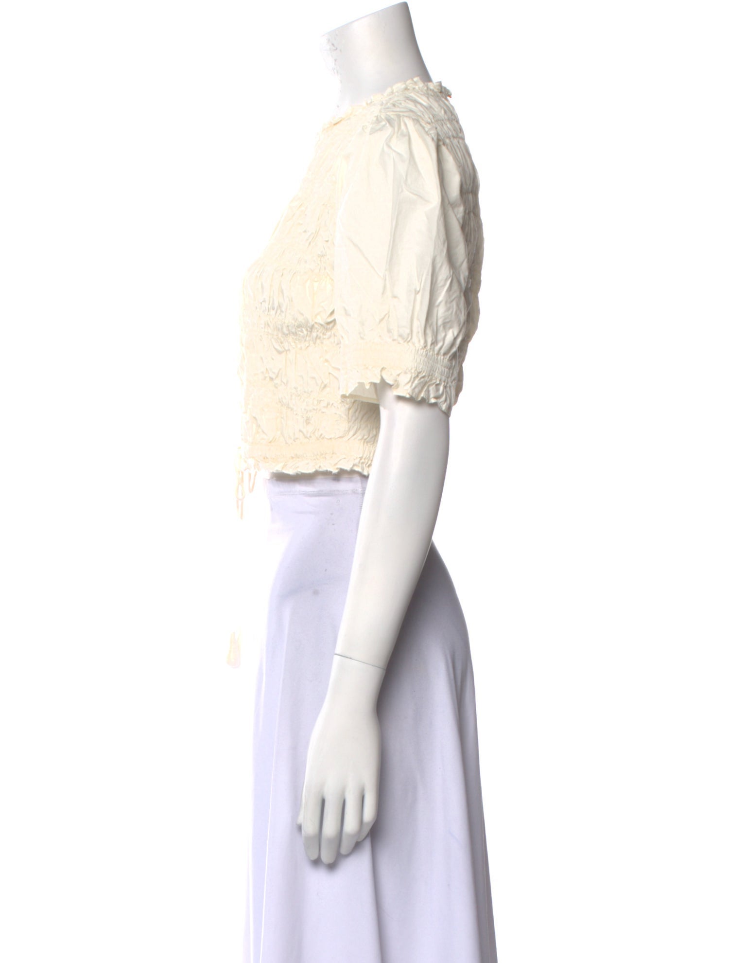 Apiece Apart Crew Neck Short Sleeve Crop Top