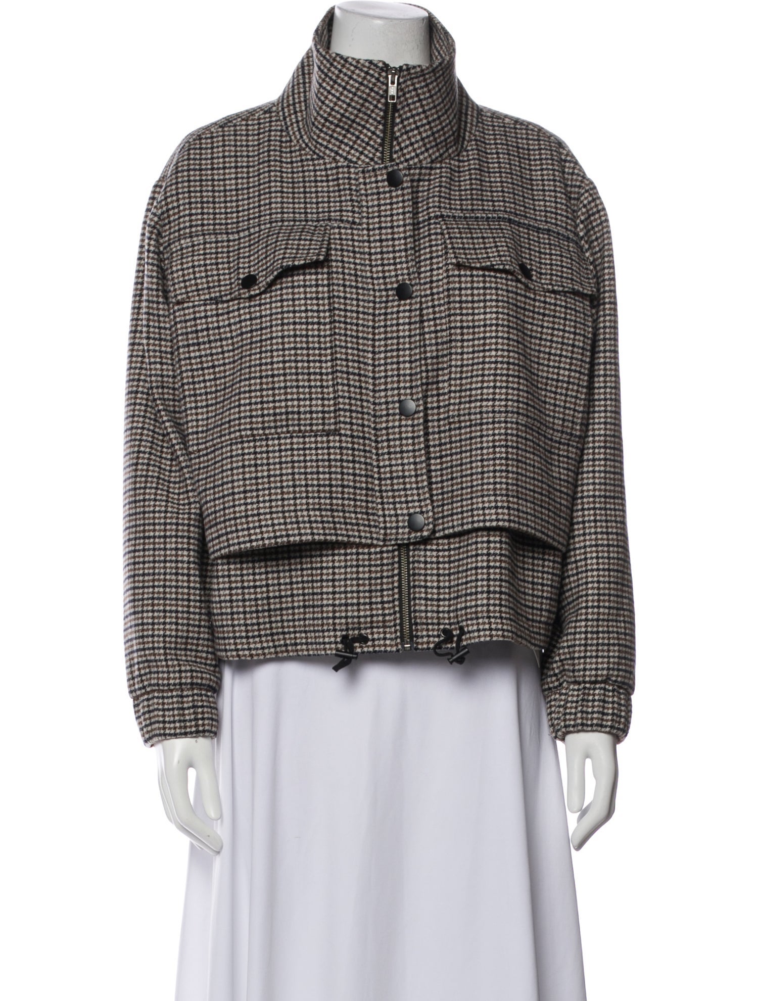 Apiece Apart Wool Houndstooth Print Jacket