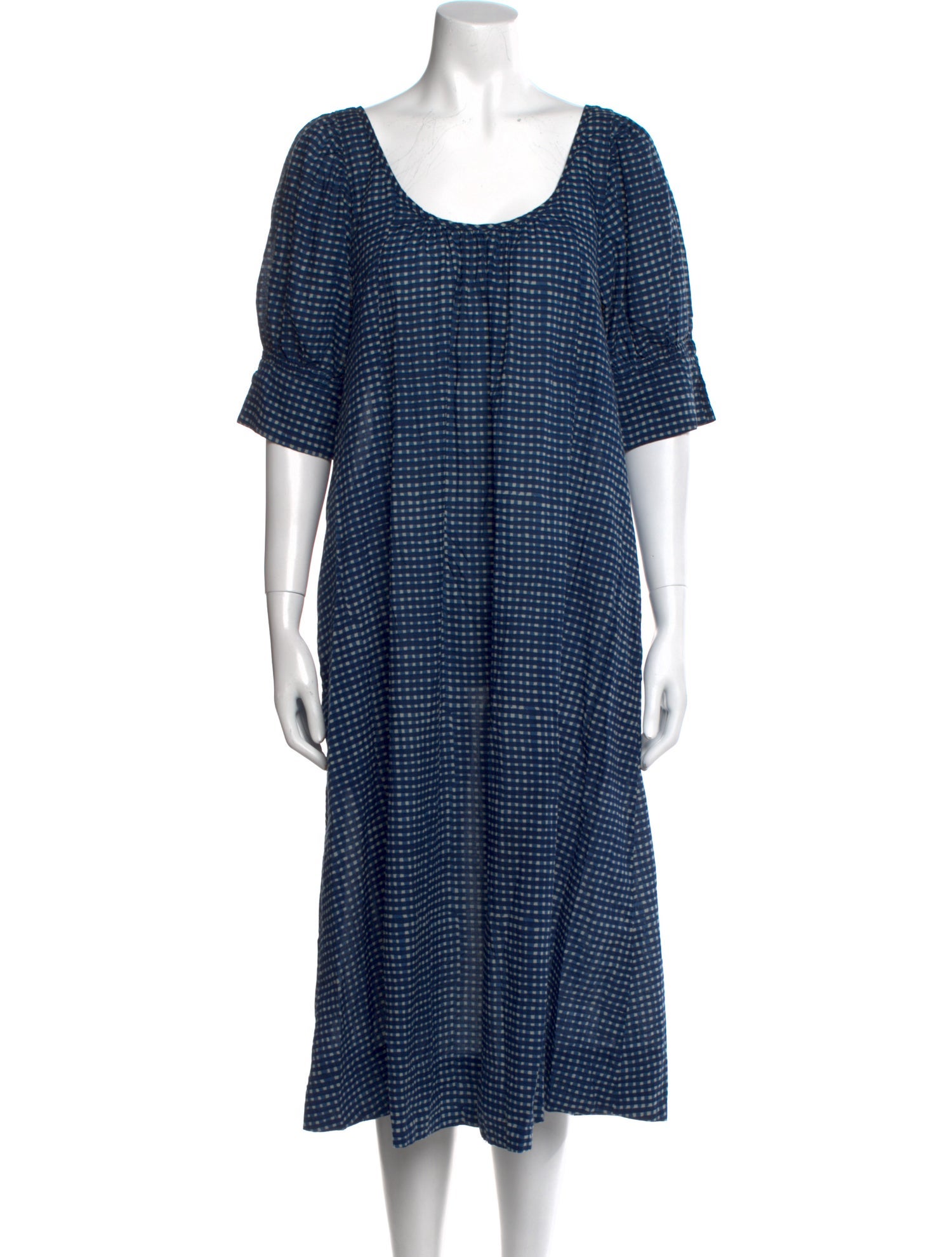 Apiece Apart Plaid Print Midi Length Dress