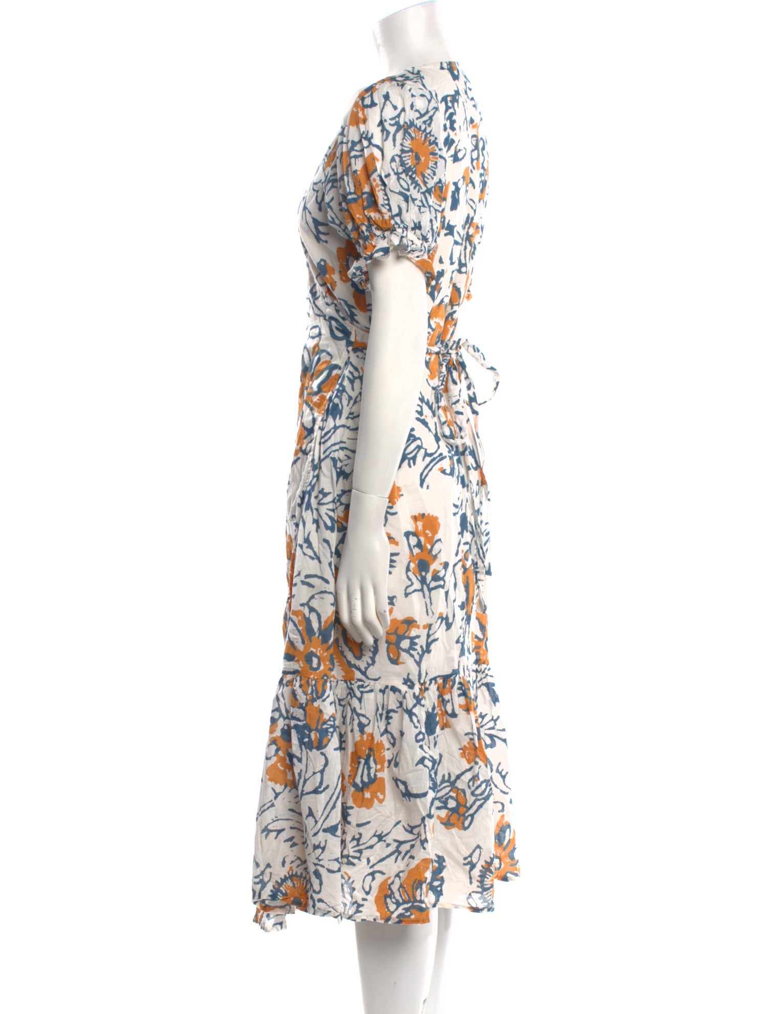 Apiece Apart Floral Print Midi Length Dress