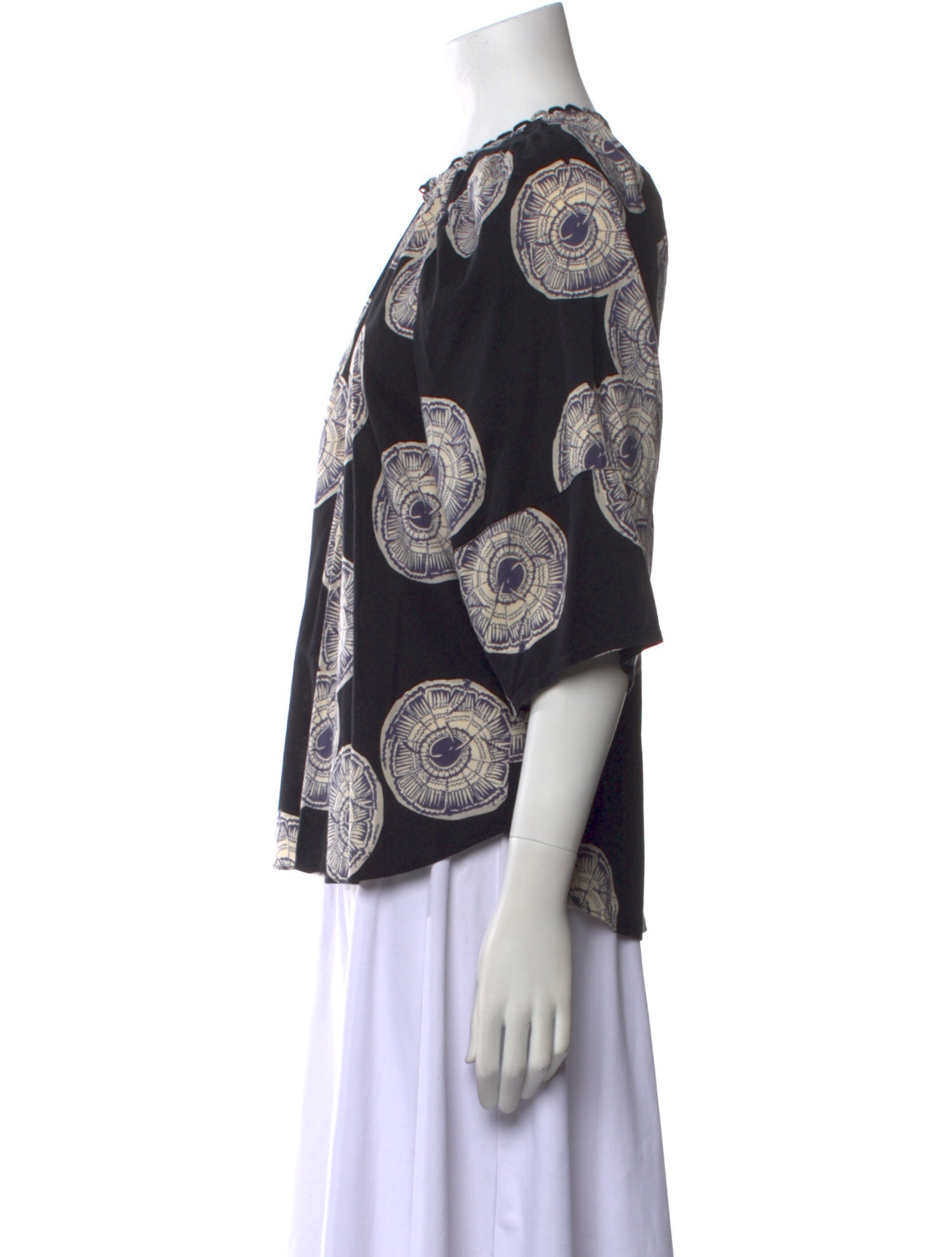 Apiece Apart Printed Crew Neck Blouse