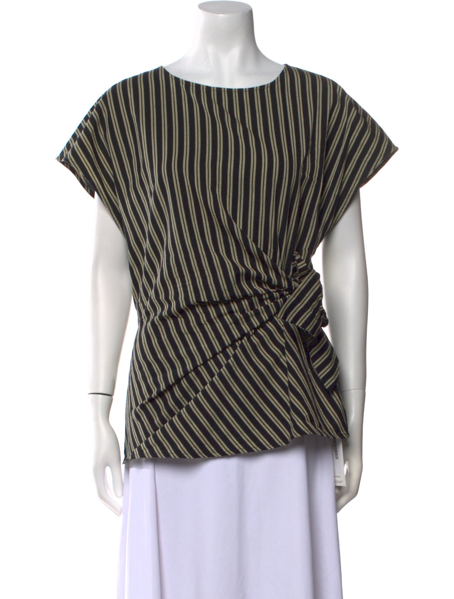 Apiece Apart Striped Scoop Neck Blouse