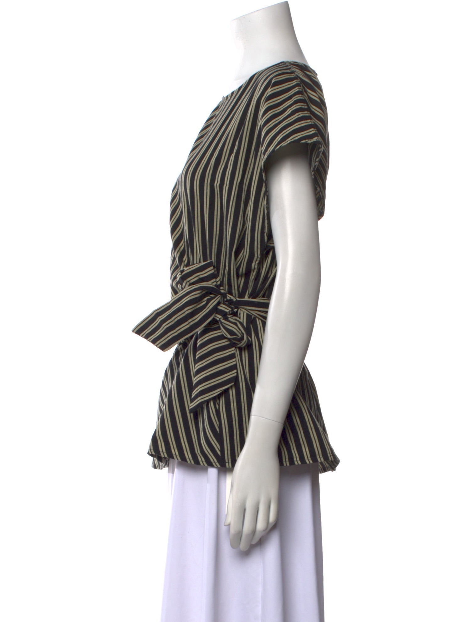 Apiece Apart Striped Scoop Neck Blouse