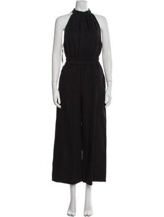 Apiece Apart Linen Mock Neck Jumpsuit
