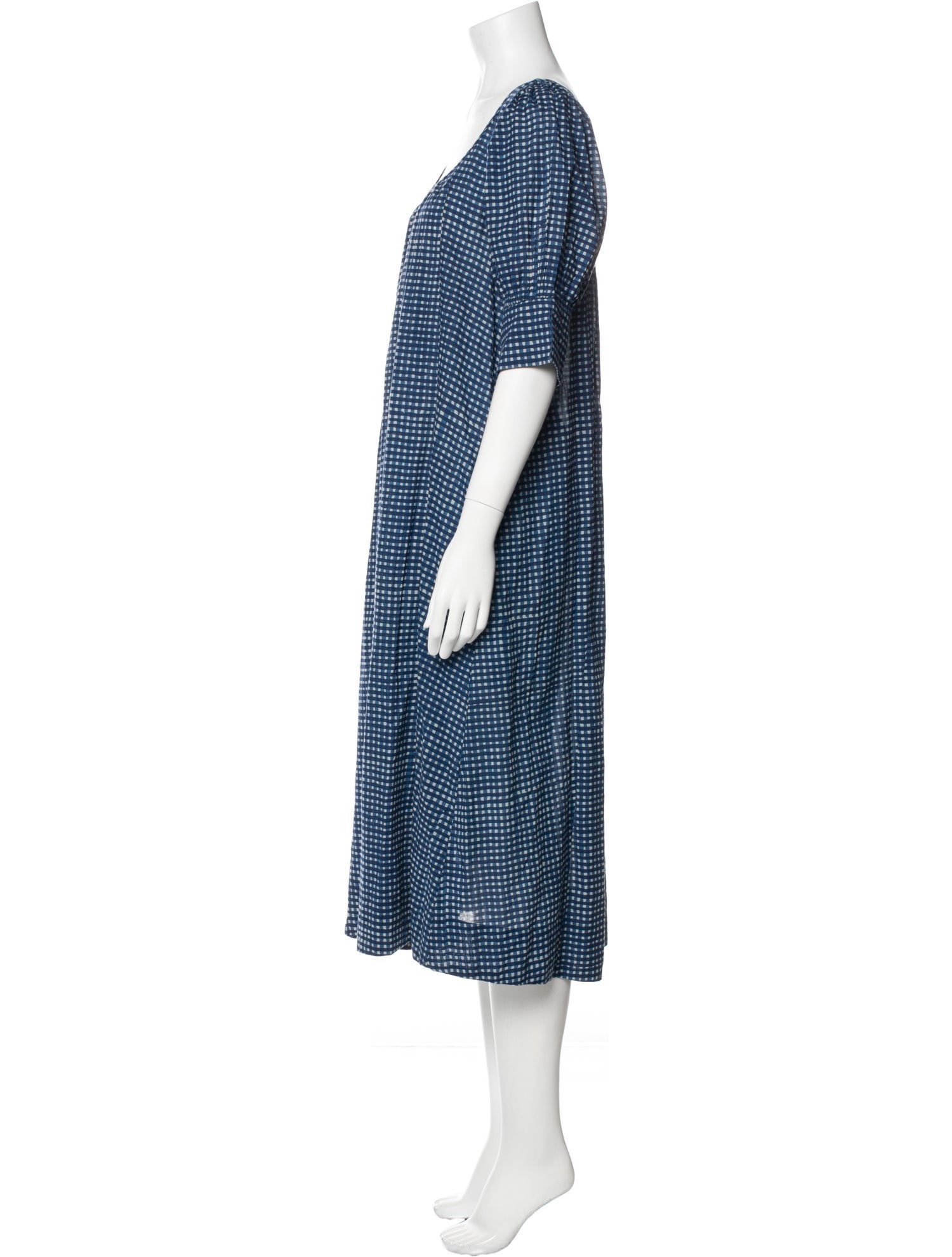 Apiece Apart Plaid Print Midi Length Dress