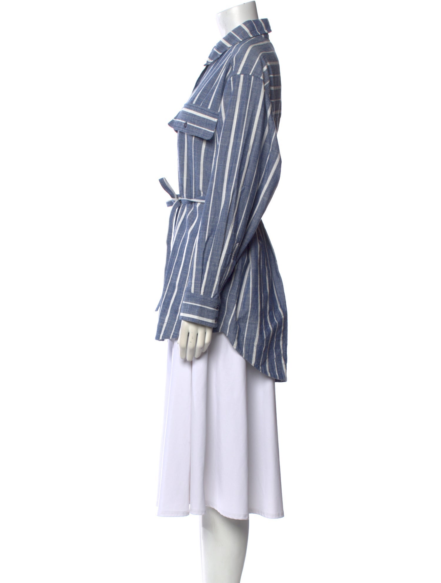 Apiece Apart Striped Long Sleeve Button-Up Top