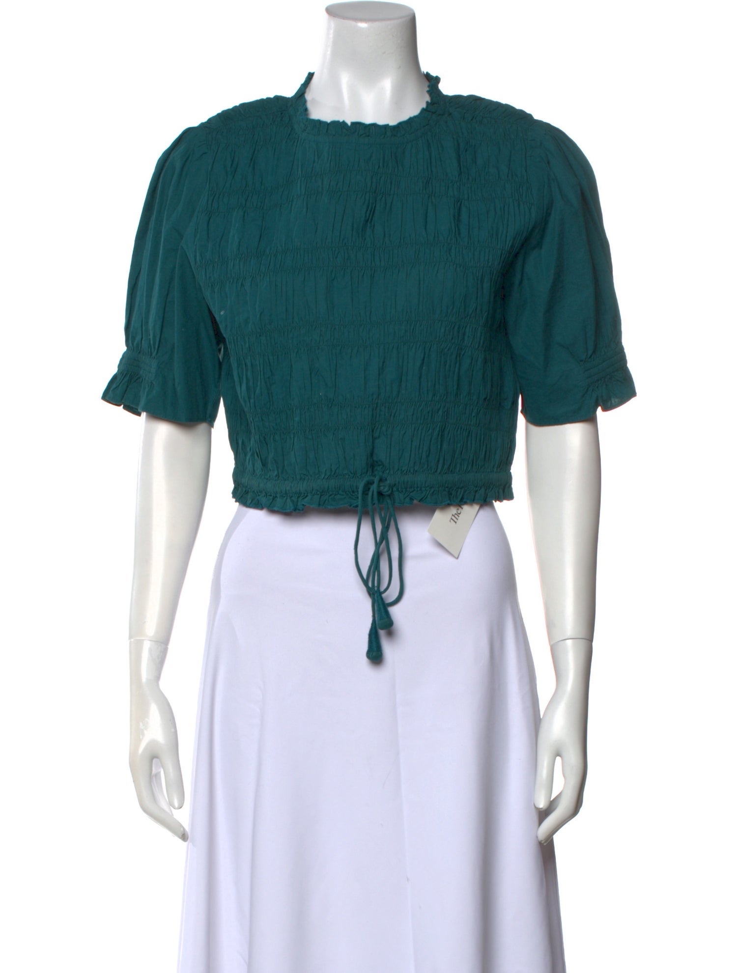 Apiece Apart Crew Neck Short Sleeve Crop Top