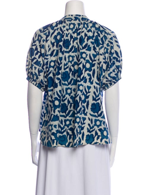 Apiece Apart Printed Tie Neck Blouse