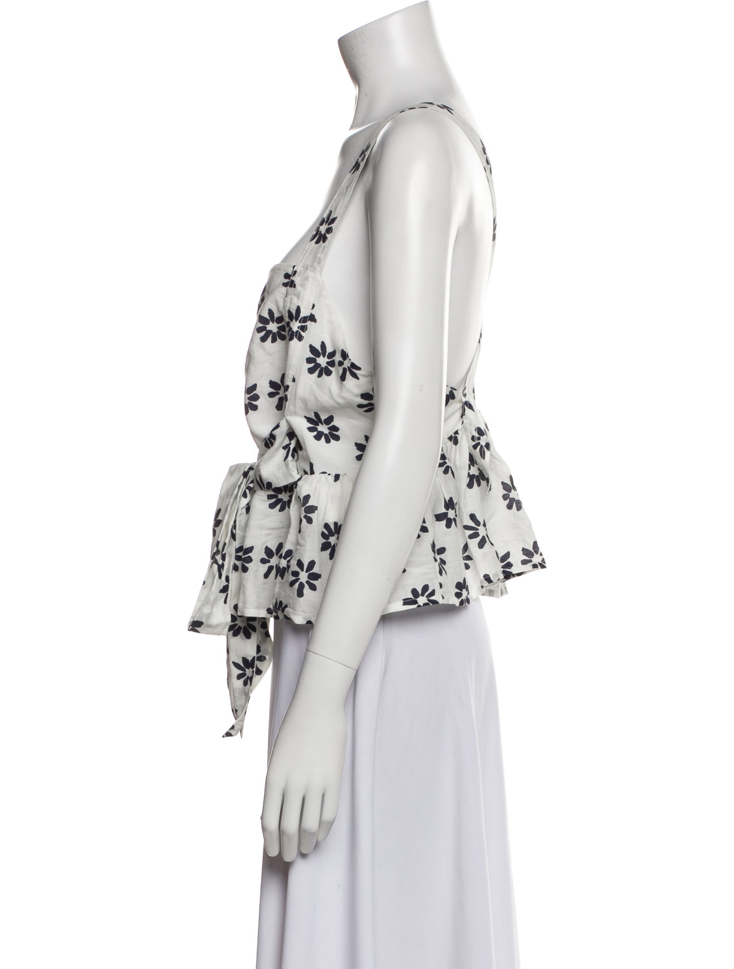 Apiece Apart Floral Print Square Neckline Top