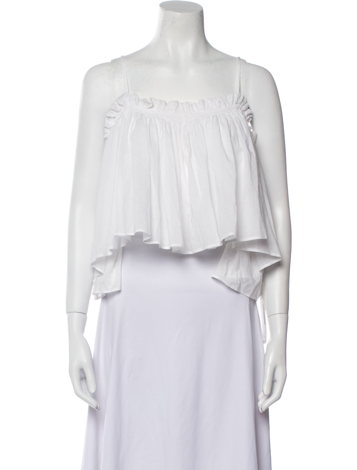 Apiece Apart Square Neckline Sleeveless Crop Top