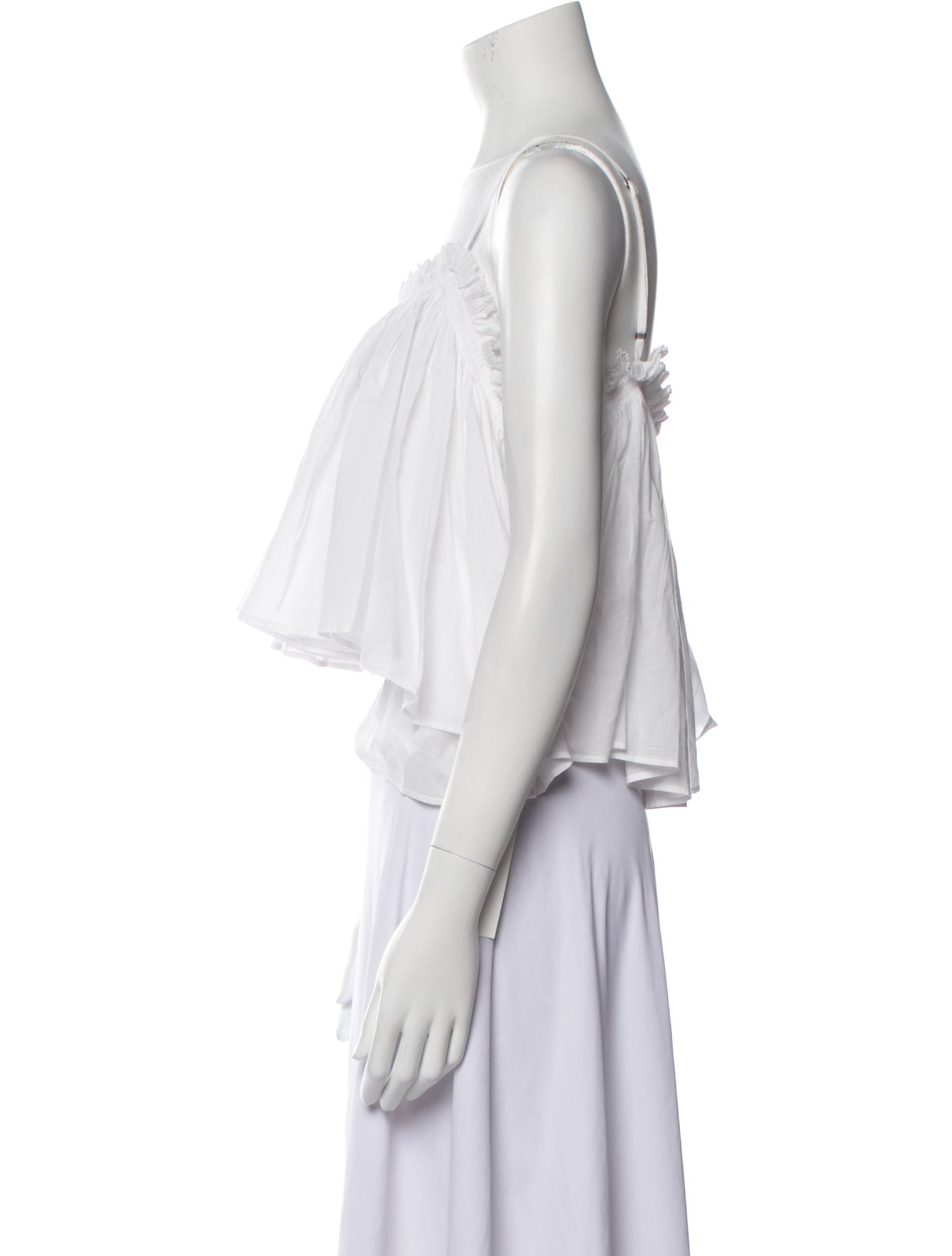 Apiece Apart Square Neckline Sleeveless Crop Top