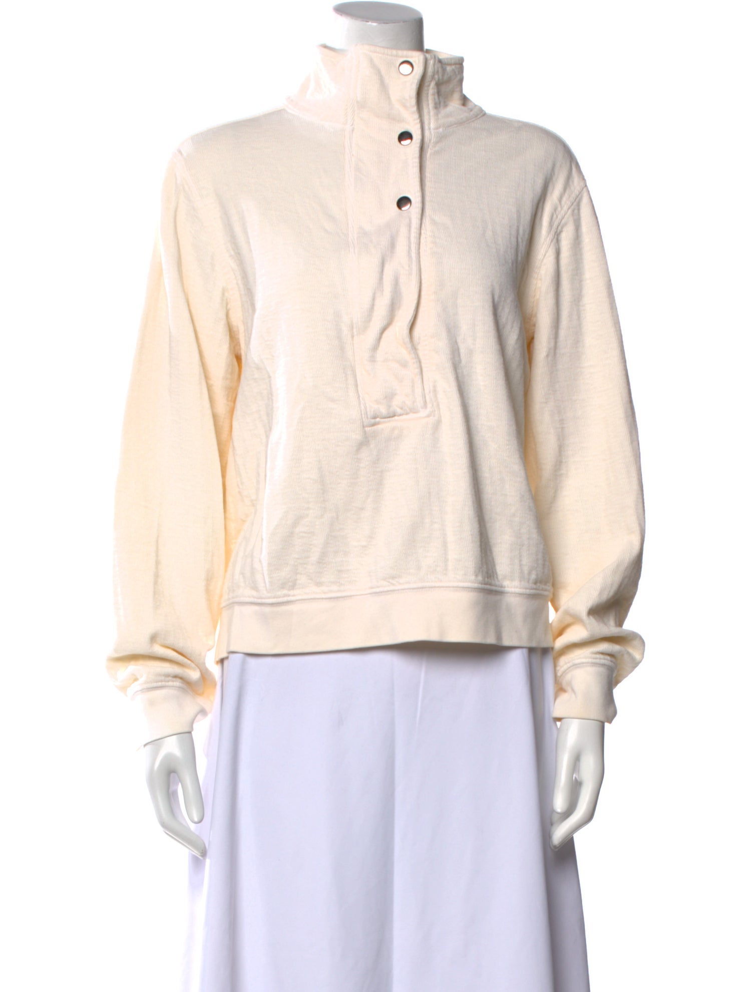 Apiece Apart Mock Neck Long Sleeve Sweatshirt