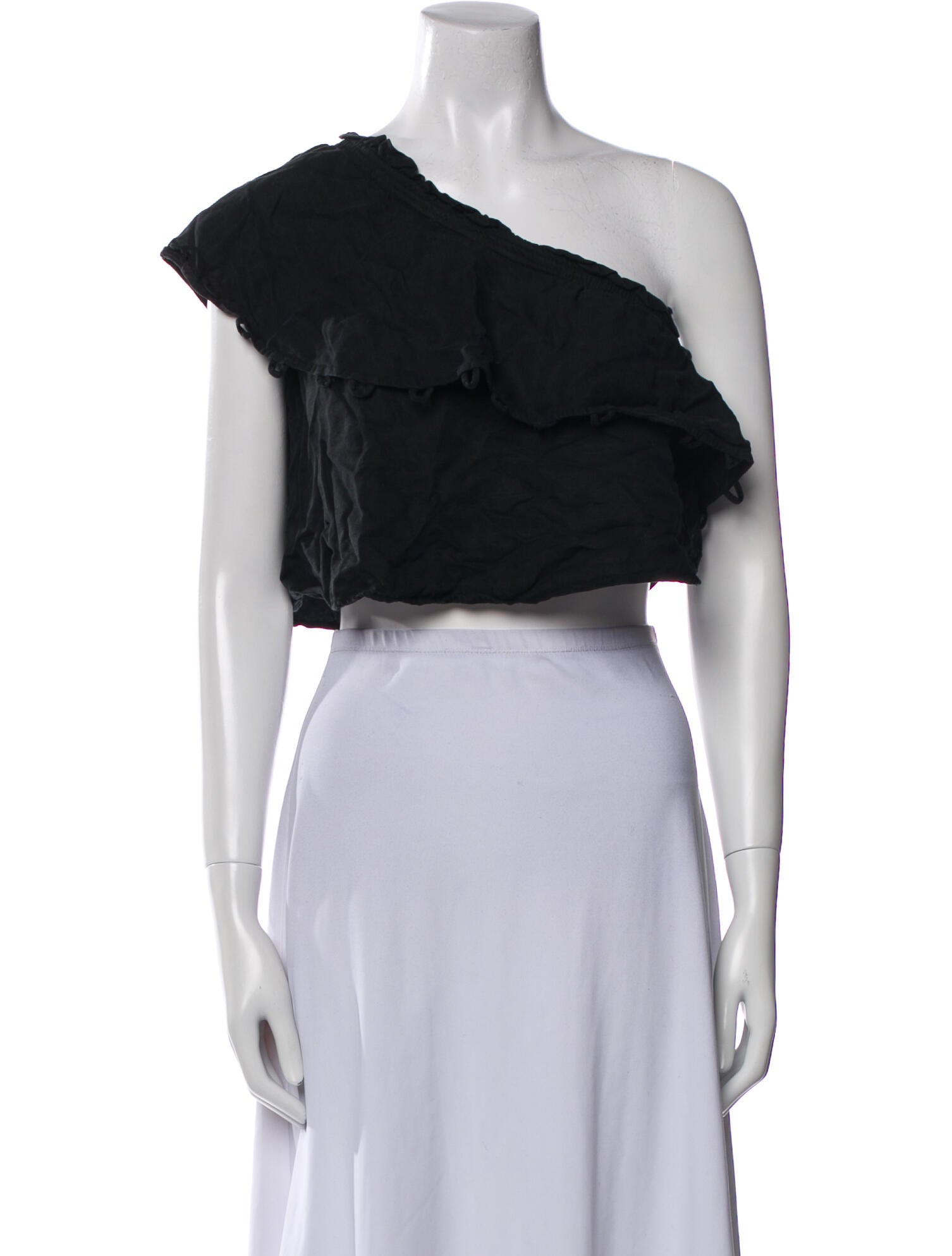 Apiece Apart One-Shoulder Short Sleeve Crop Top