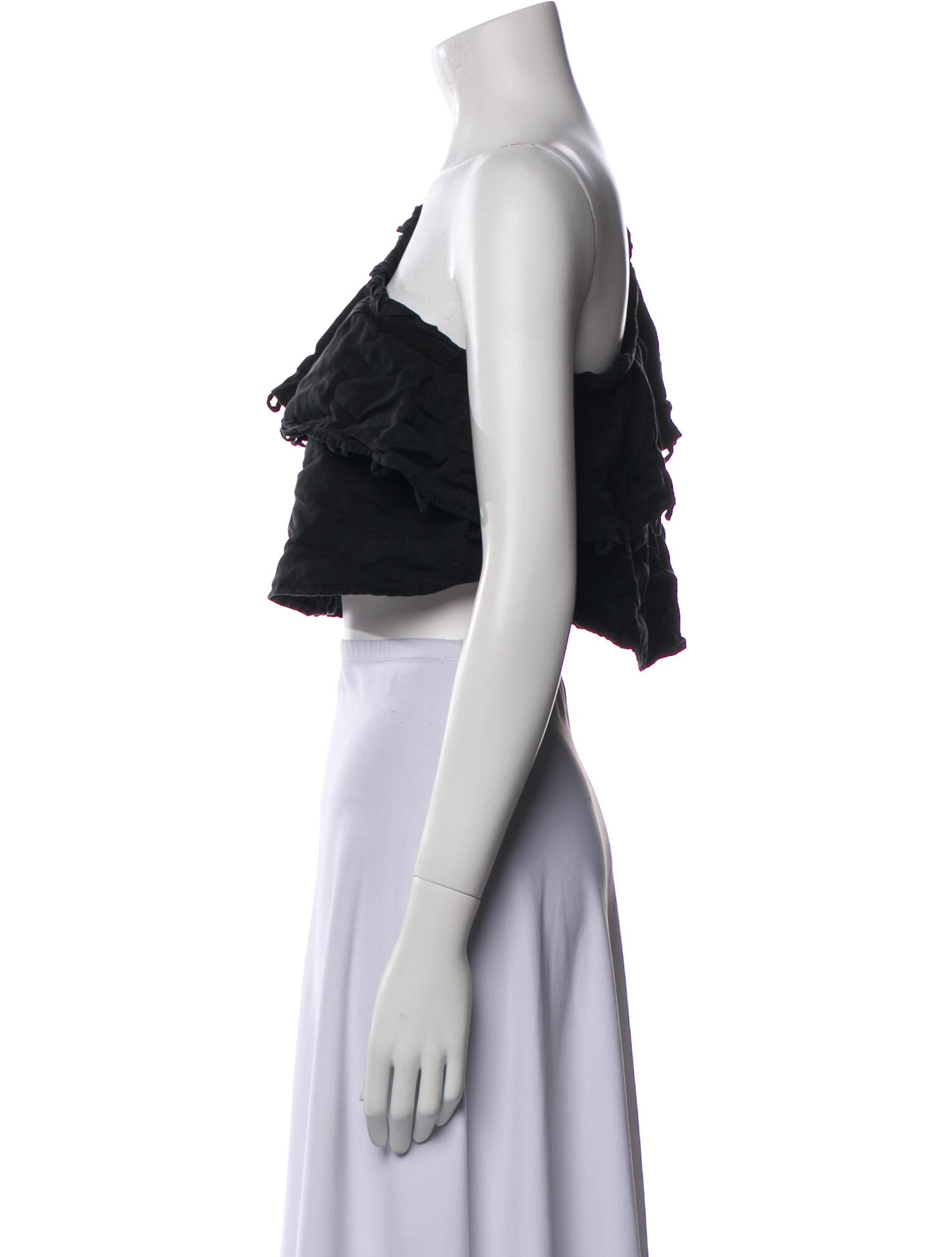 Apiece Apart One-Shoulder Short Sleeve Crop Top