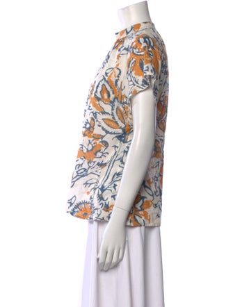 Apiece Apart Printed Mock Neck Blouse
