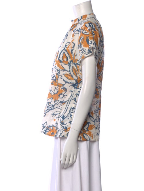 Apiece Apart Printed Mock Neck Blouse