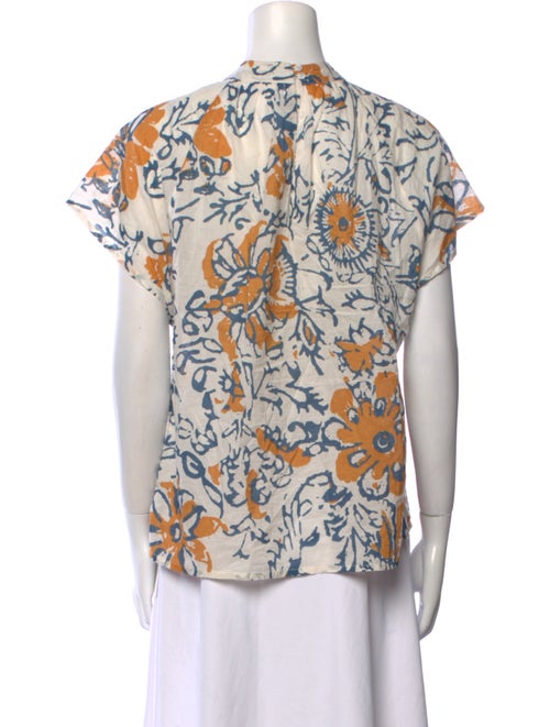 Apiece Apart Printed Mock Neck Blouse