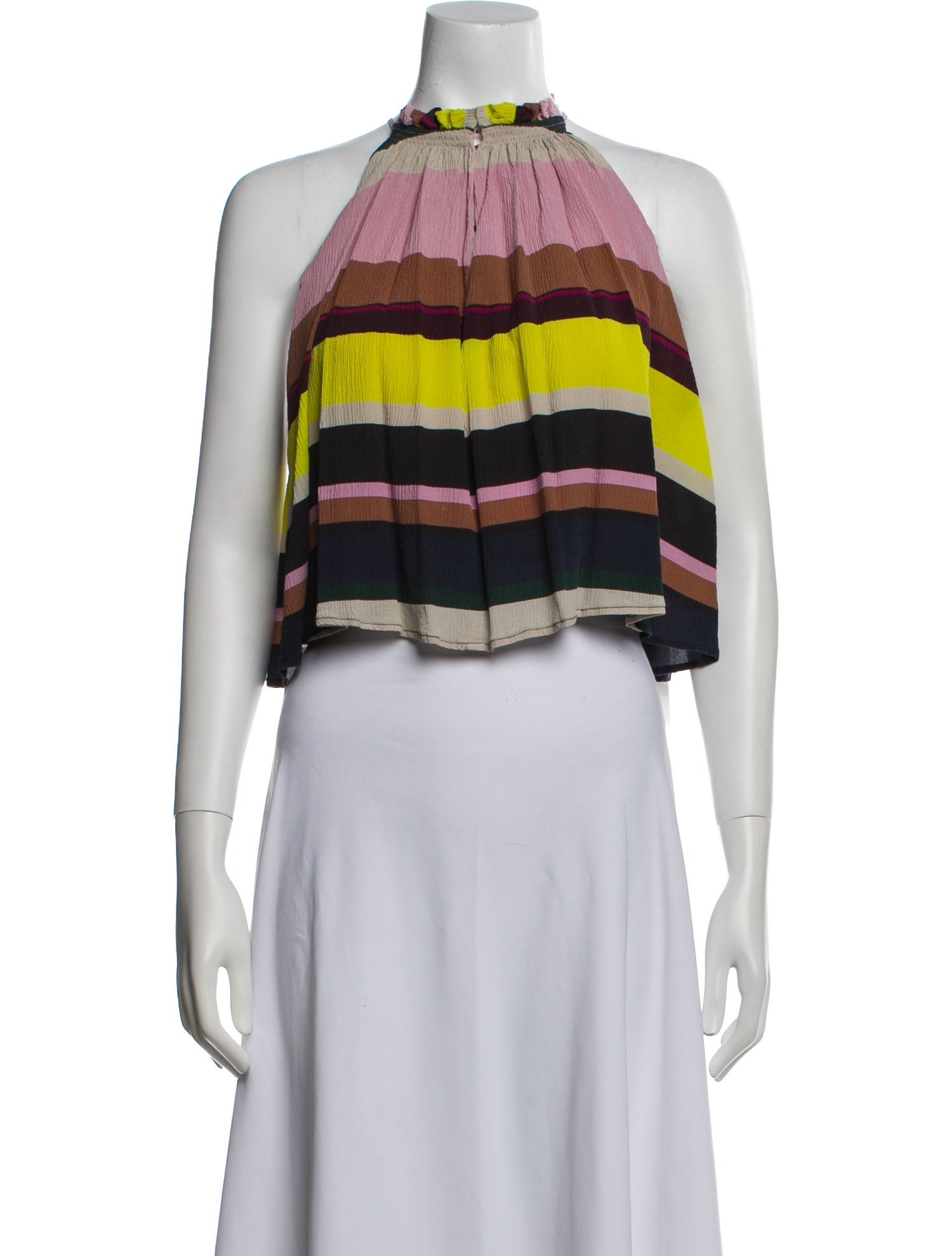 Apiece Apart Silk Striped Crop Top