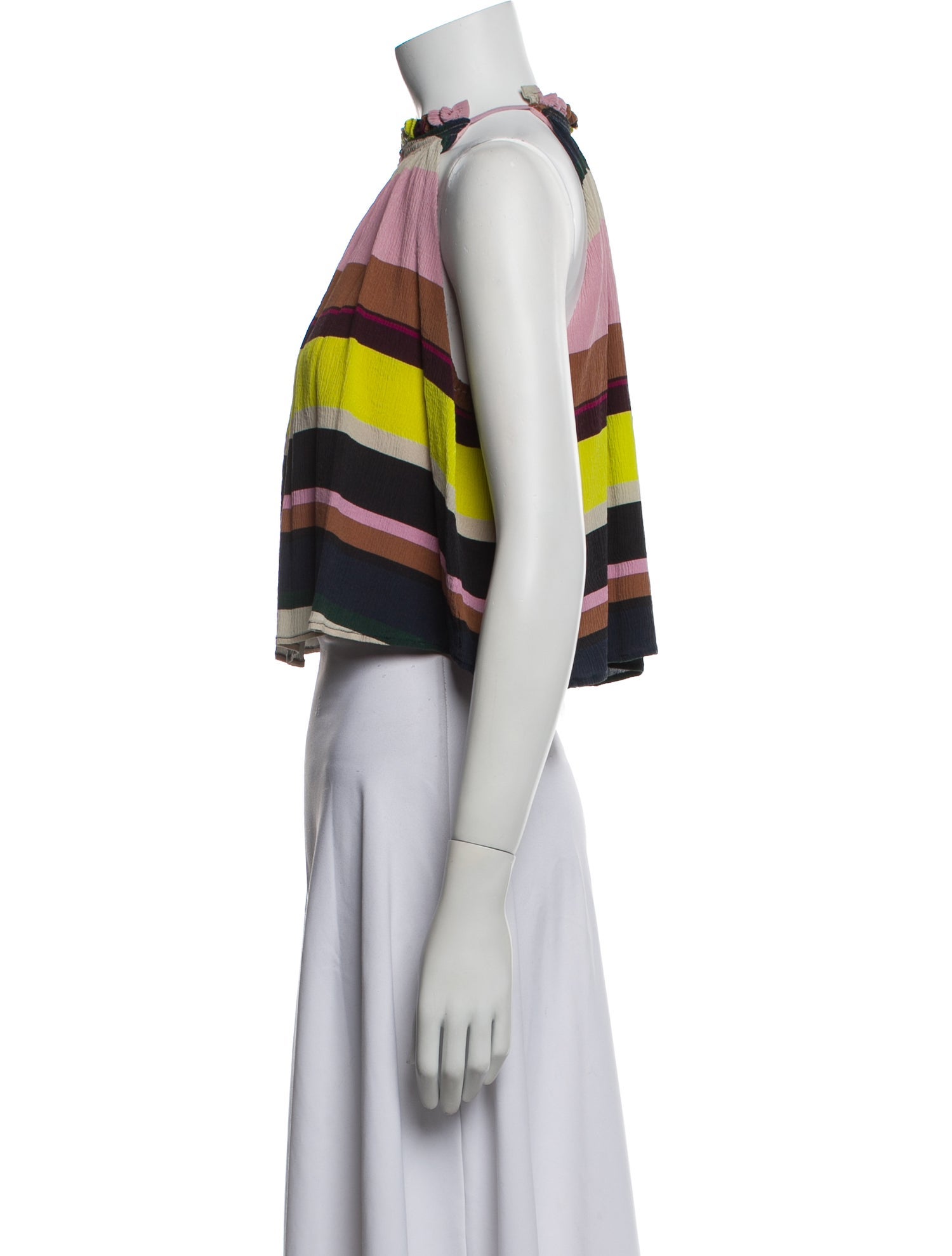 Apiece Apart Silk Striped Crop Top