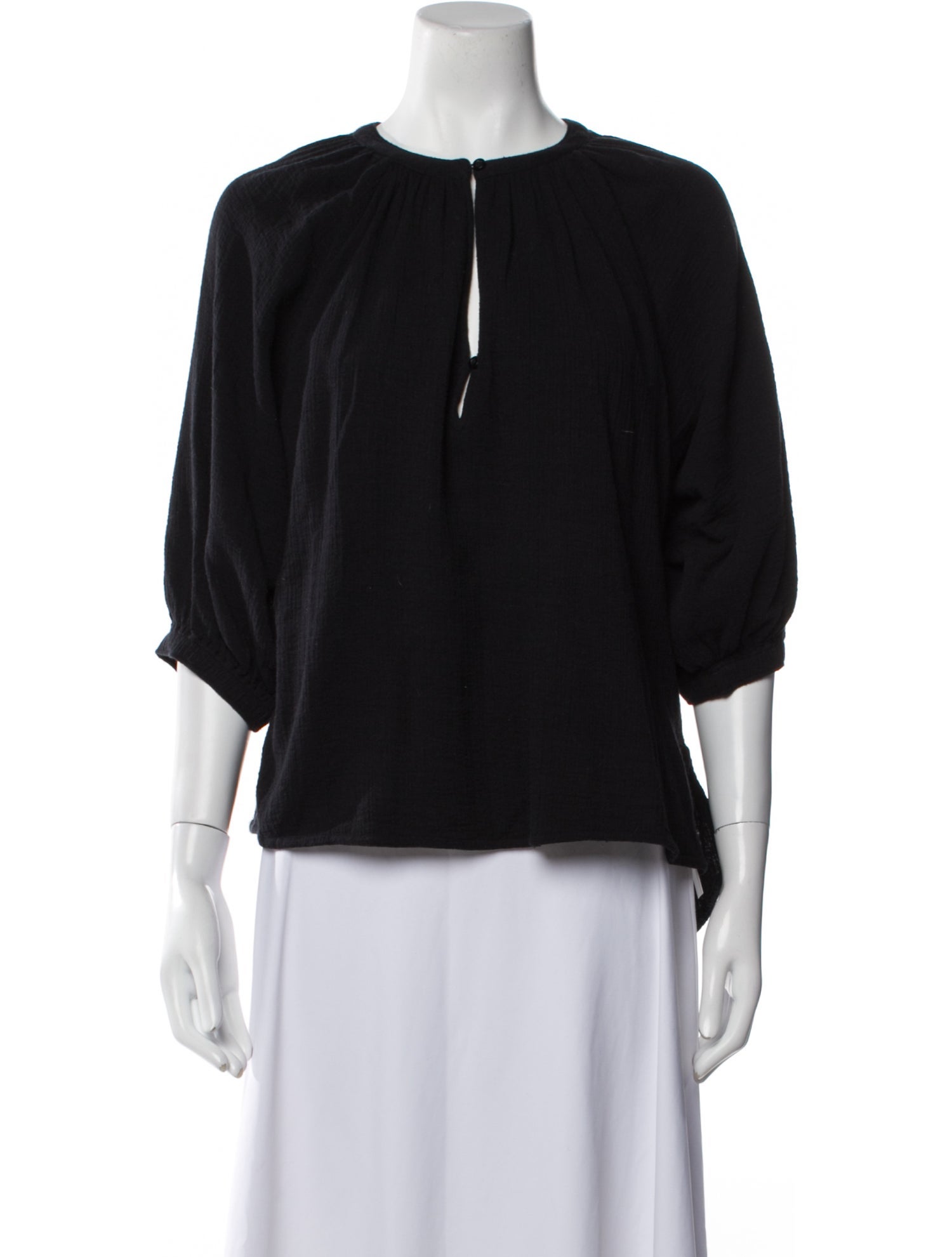 Apiece Apart Crew Neck Three-Quarter Sleeve Blouse