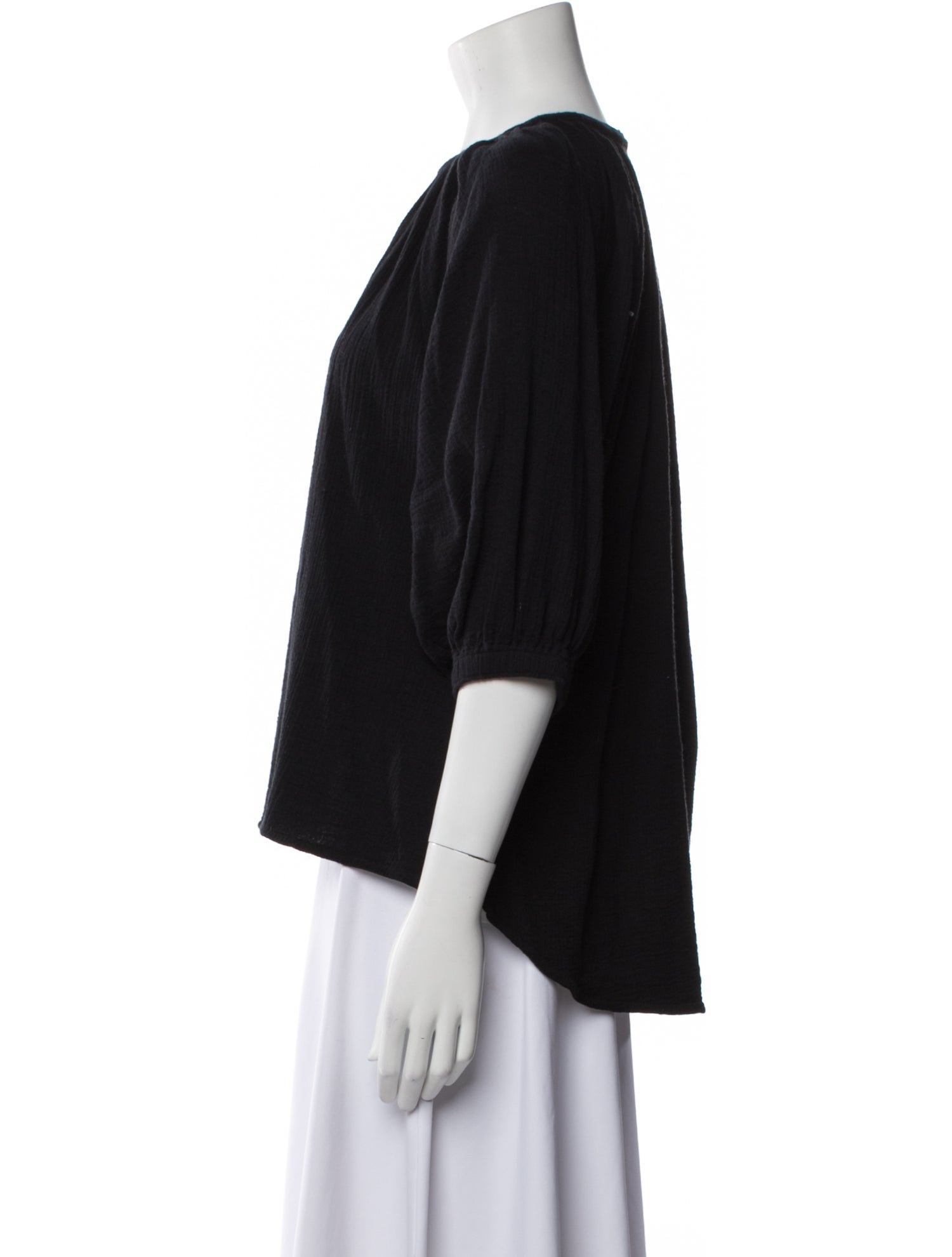 Apiece Apart Crew Neck Three-Quarter Sleeve Blouse