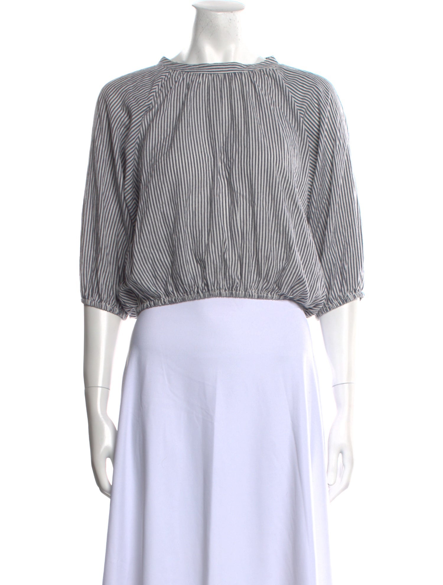 Apiece Apart Striped Bateau Neckline Crop Top