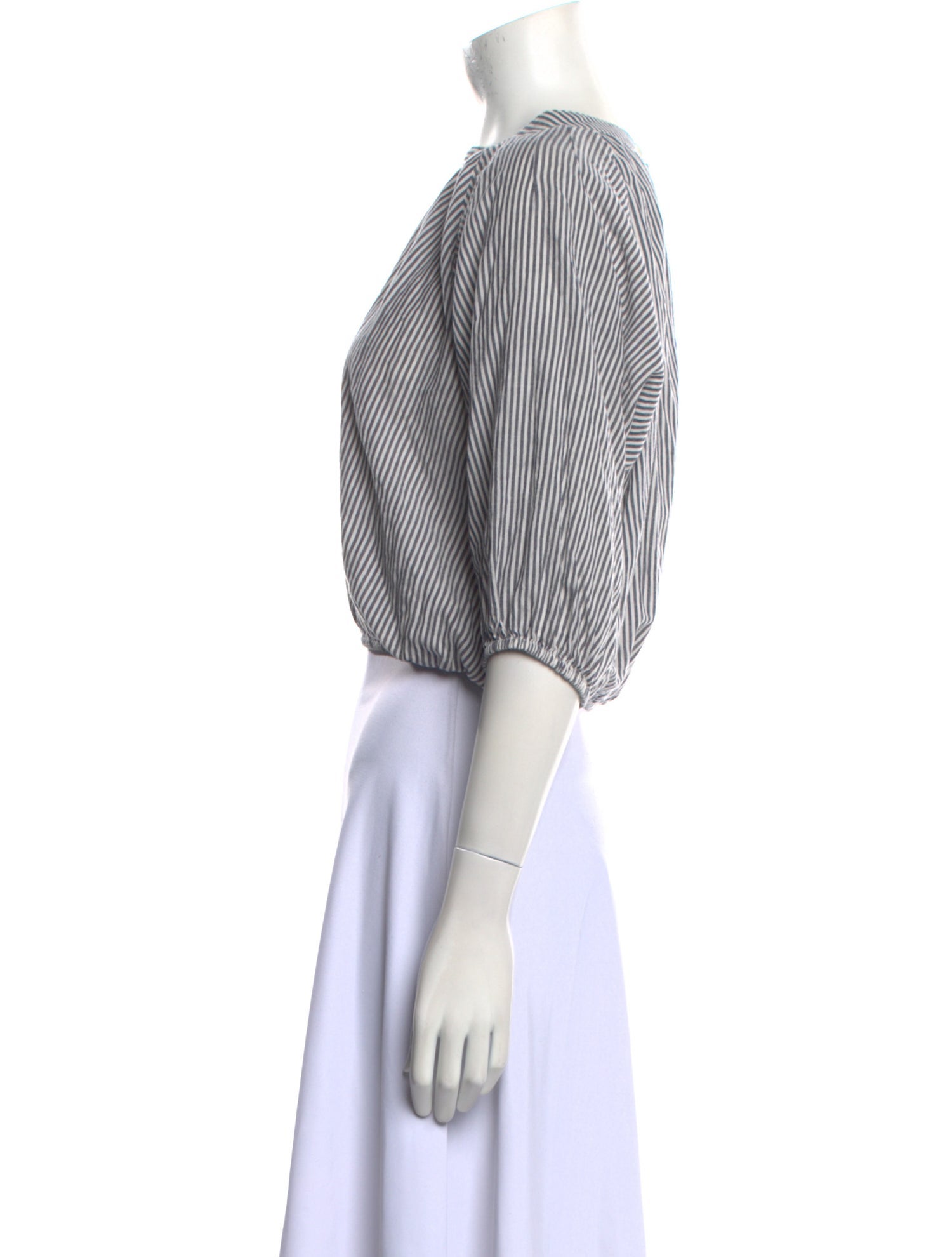 Apiece Apart Striped Bateau Neckline Crop Top