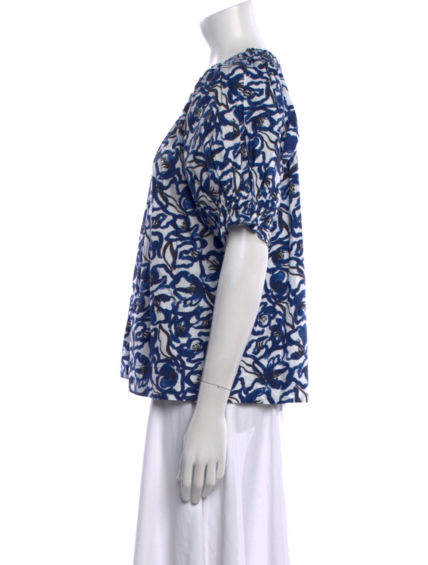 Apiece Apart Printed Crew Neck Blouse