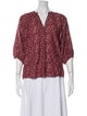 Apiece Apart Printed V-Neck Blouse