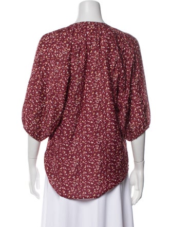 Apiece Apart Printed V-Neck Blouse