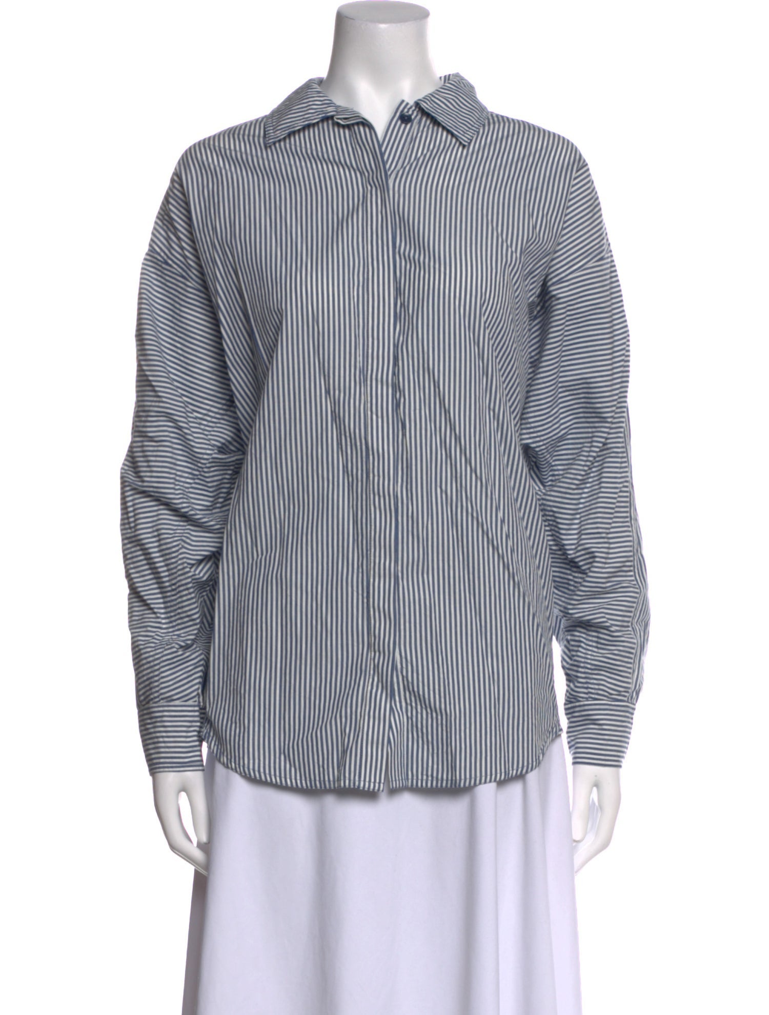 Apiece Apart Striped Long Sleeve Button-Up Top