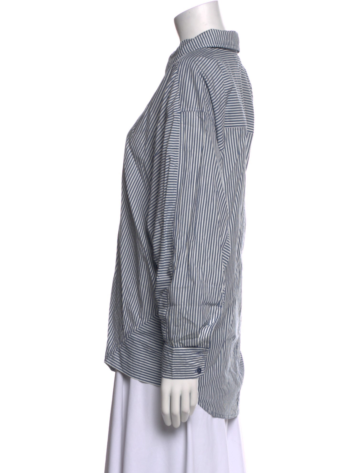 Apiece Apart Striped Long Sleeve Button-Up Top