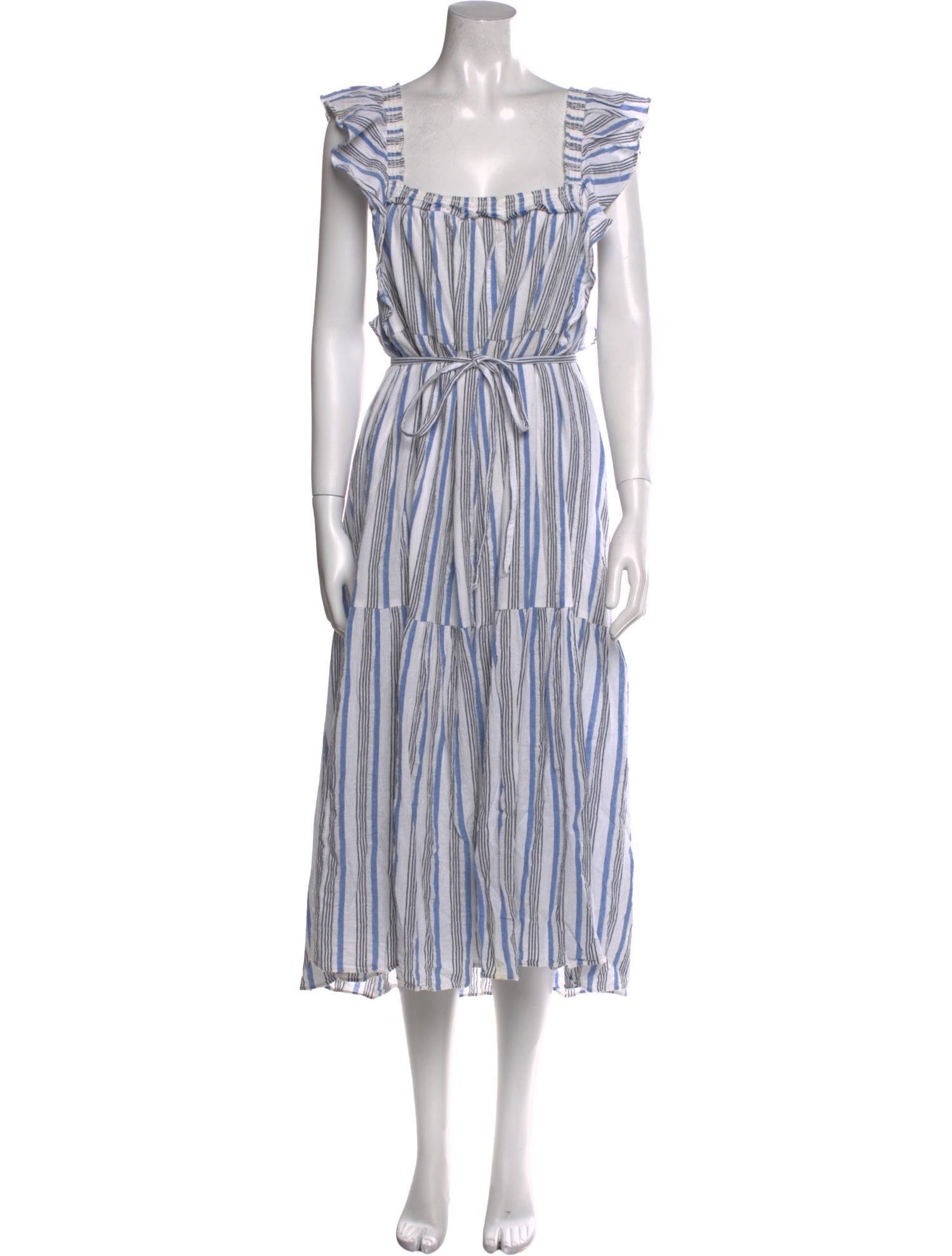 Apiece Apart Striped Midi Length Dress