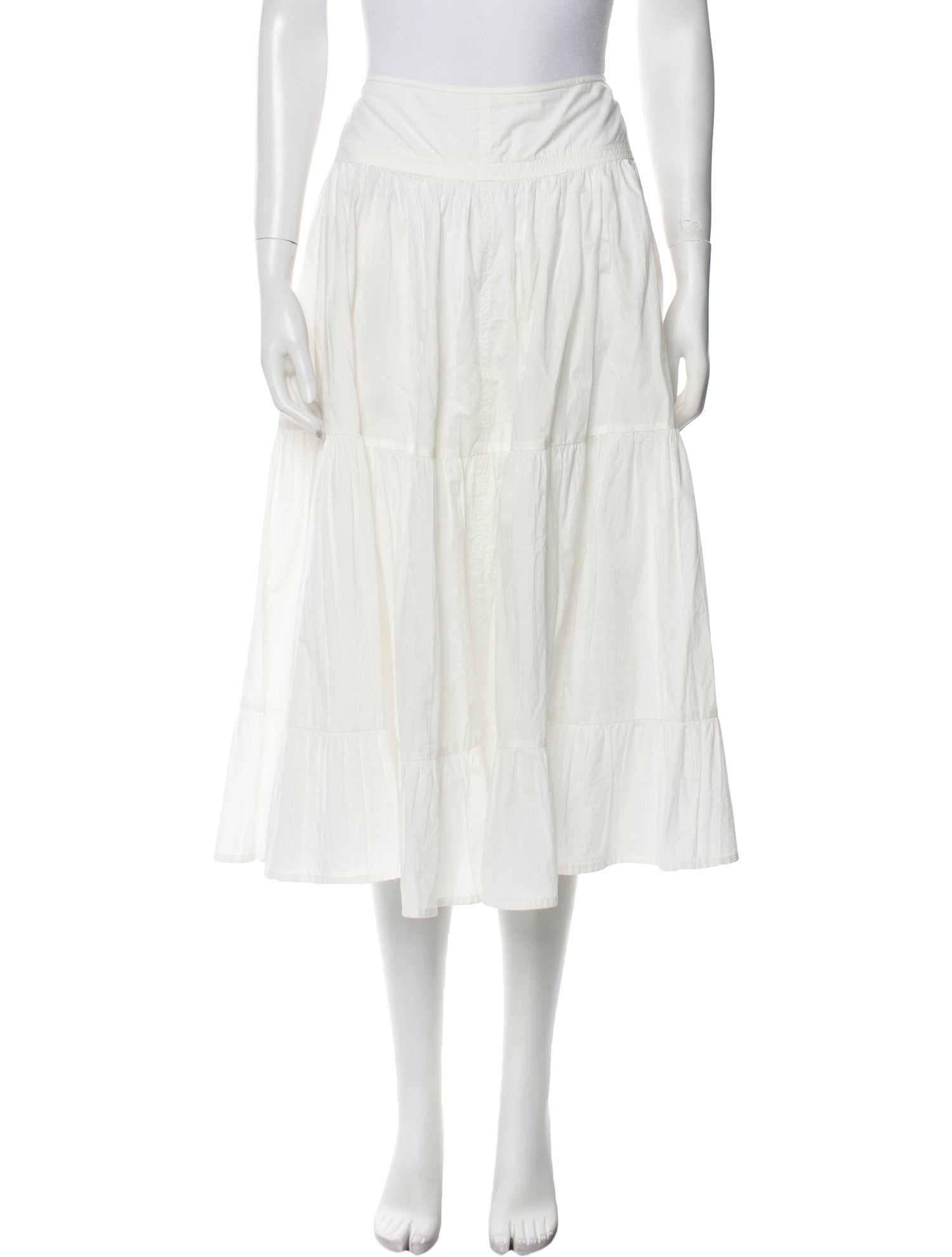 Apiece Apart Ruffle Embellishment Midi Length Skirt