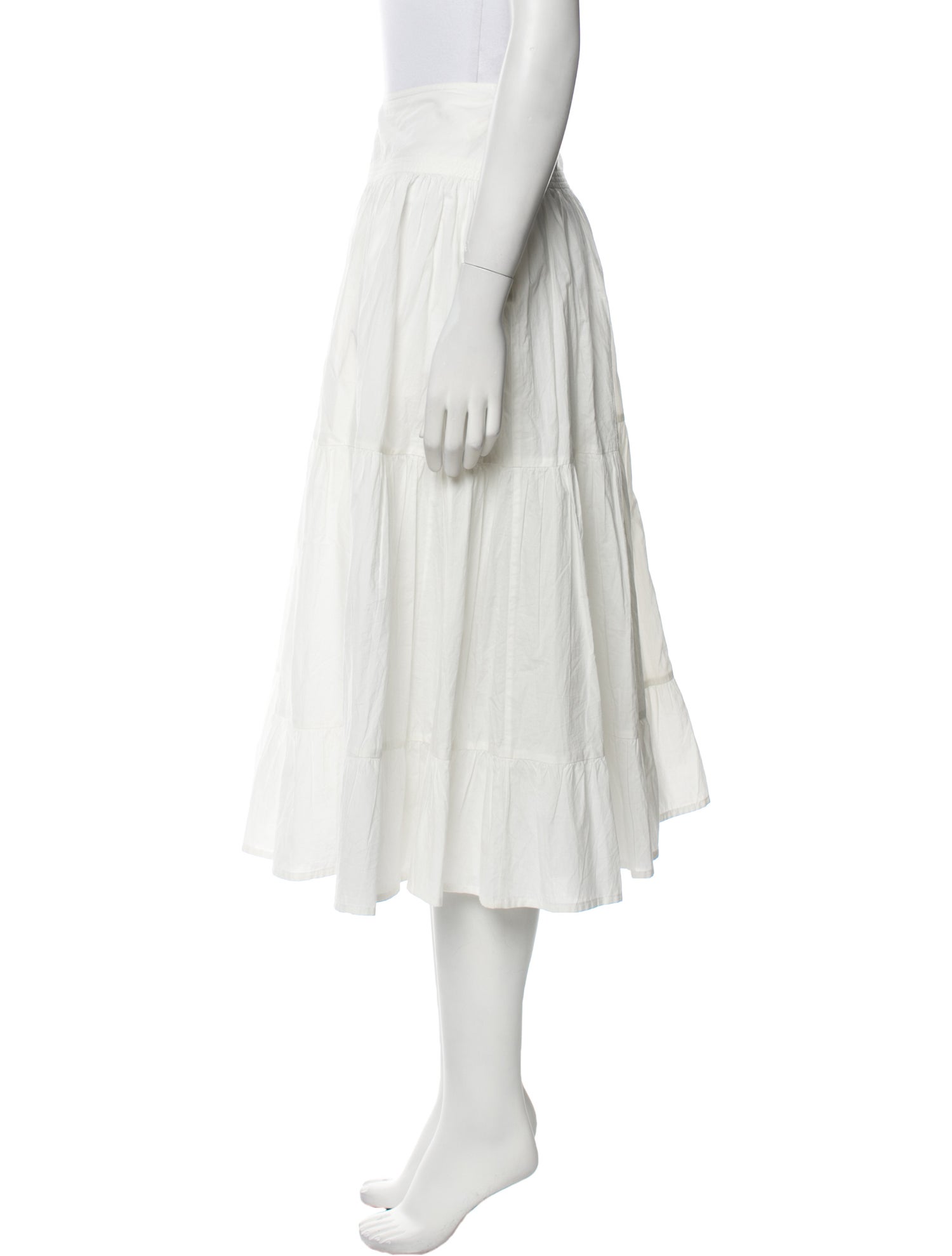 Apiece Apart Ruffle Embellishment Midi Length Skirt