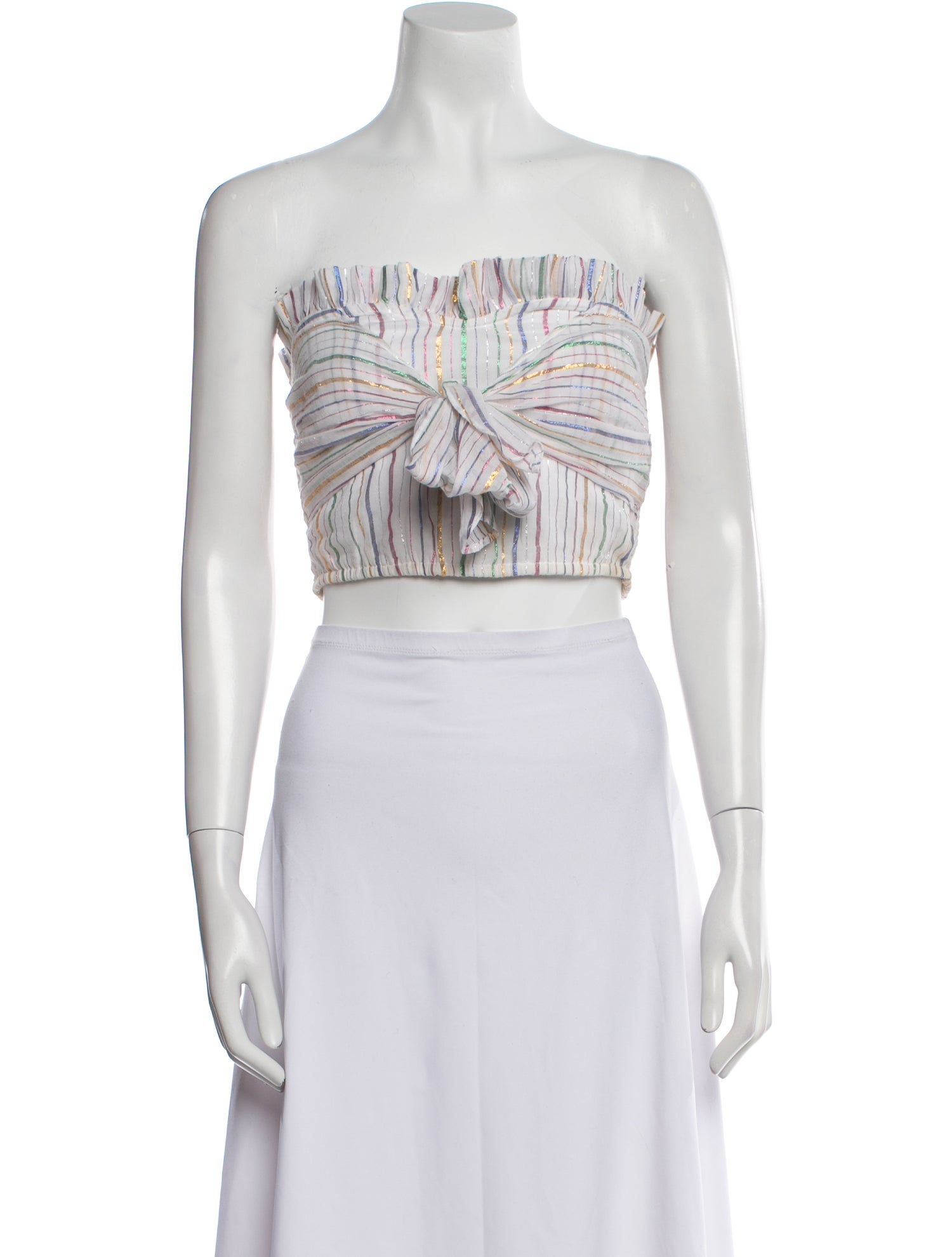 Apiece Apart Striped Strapless Crop Top